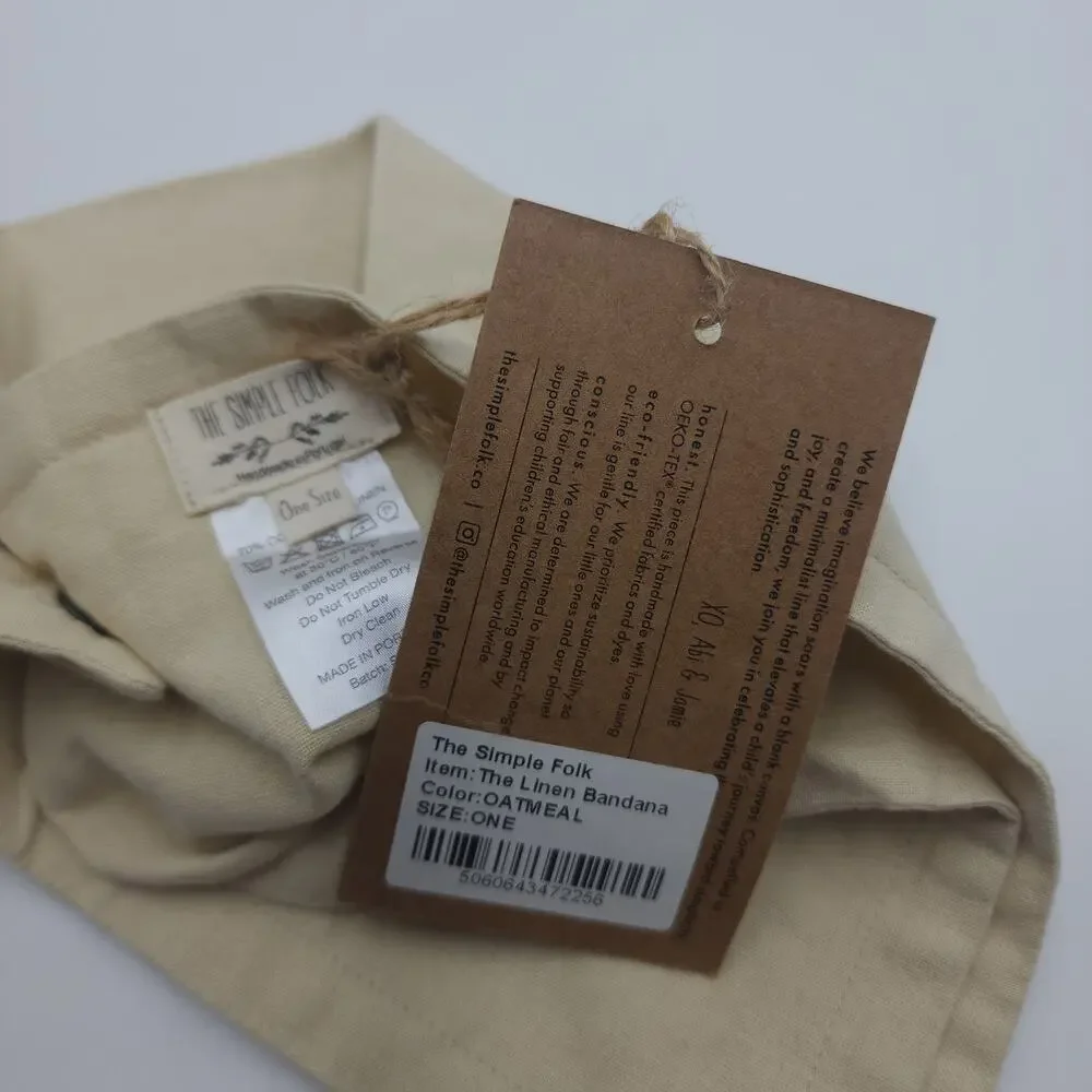 The Simple Folk Linen Bandana in Oatmeal - New with Tags